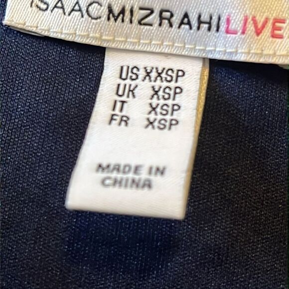 Isaac‎ Mizrahi Navy Blue Floral Lace Handkerchief Hem Midi Dress Sz XXS - Picture 8 of 10